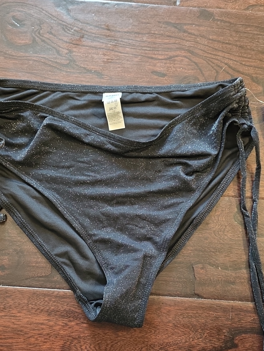 Old Navy Black Sparkle Side-Tie Bikini Bottoms